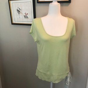 The Limited - Green Scoop Neck T-Shirt with Bow